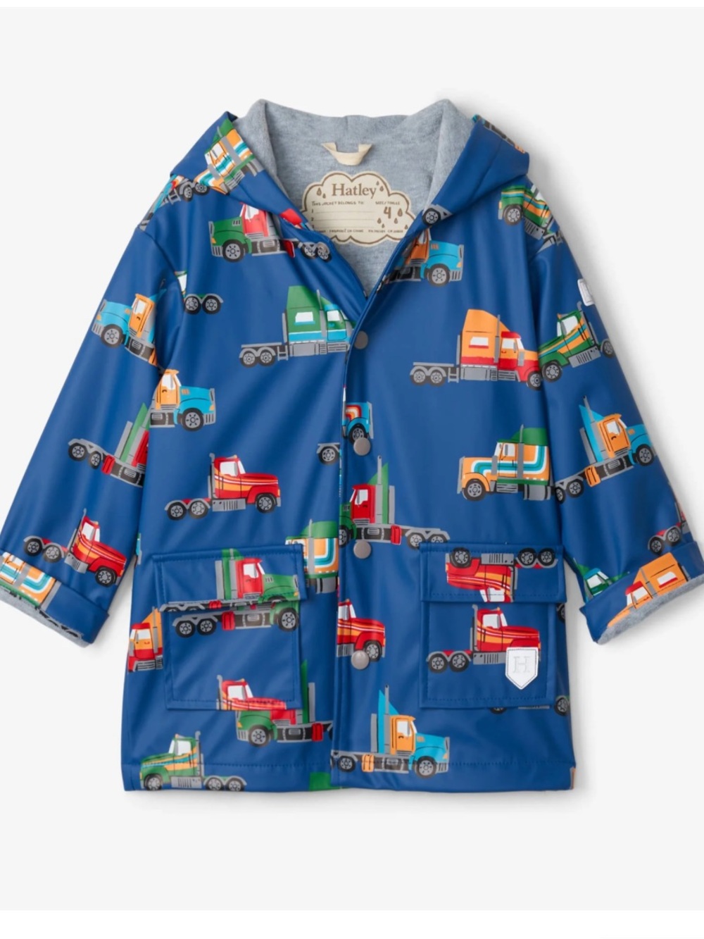 Hatley Big Rigs Raincoat Blue